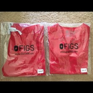 Figs Red Casma Top and Kade Pant Bundle